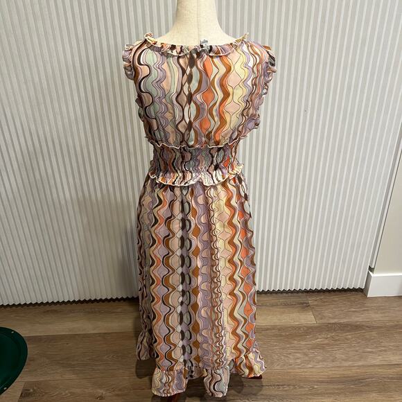 CHARLOTTE RUSSE Women's Multicolor Smocked Waist Midi Dress Size S - Picture 2 of 8